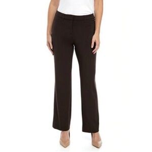 Kim Rogers NWT Brown Mid Rise Straight Leg No Gap Waist Career Pants Size 8Short